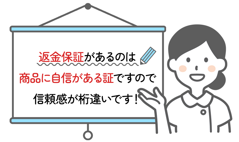 返金保証がある商品を選ぶ